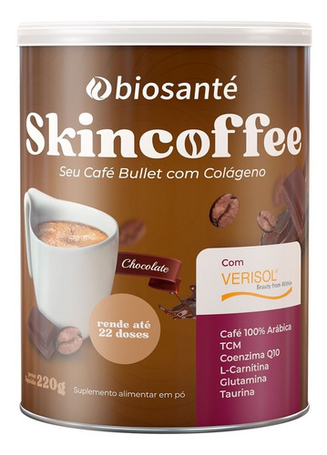 Pré Treino Skincoffee 220g - Café Com Colágeno - Biosanté
