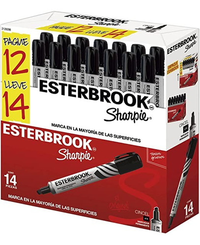 Marcador Esterbrook Permanente Grueso 12 Pzs + 2 Gratis