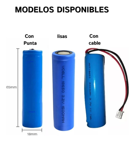 Batería Pila 18650 3.7v 3000mah Con Cable 