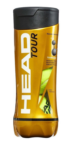 Pelotas Tenis Head Atp Gold Tubo X 3 Pelotitas Padel Tennis Cemento Ladrillo
