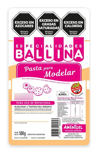 Pasta Para Modelar 500 Grs Ballina Reposteria Belgrano