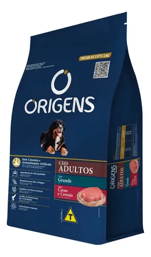 Ração Cães Adultos Grandes Carne E Cereais 15kg Origens