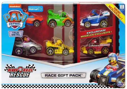 Paw Patrol Race Gift Pack (set De 6 Vehículos Metálicos) 