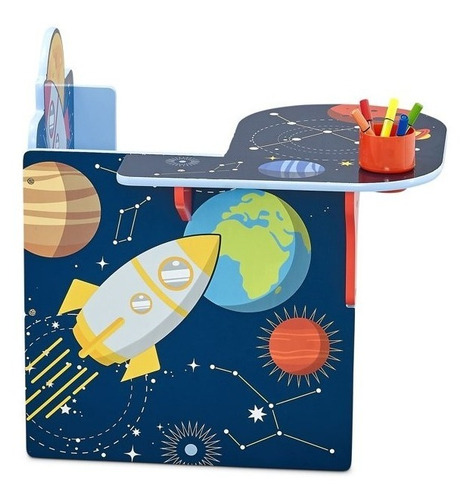 Escritorio Pupitre De Madera Infantil Planetas Espacio