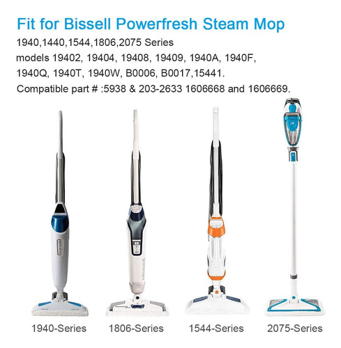 4 Pack Steam Mop Pads Replacement For Bissell Powerfresh Ste