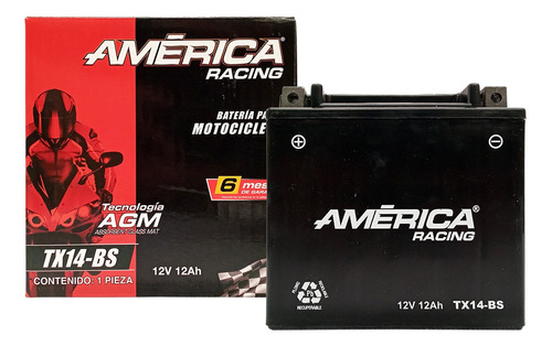 Bateria De Gel America Agm Moto Bmw Honda Suzuki Tx14-bs