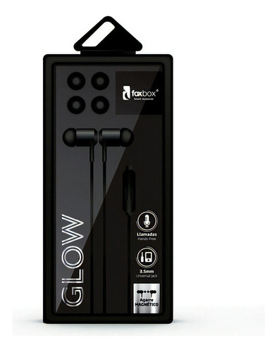 Auriculares Con Cable In Ear Foxbox Glow Color Negro