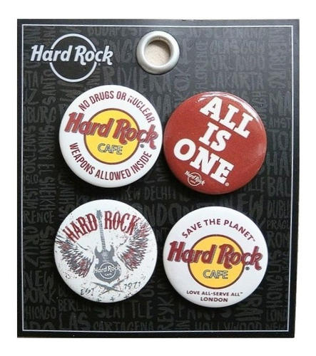 Hard Rock Cafe® Pin Button Set Clásicos Vintage De Colección