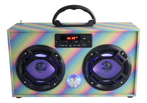 Wireless Express - Mini Boombox With Led Speakers  Retro Ad