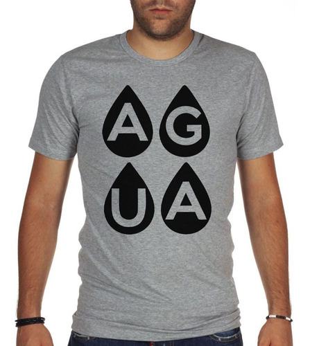 Remera De Hombre Agua Gotas Letras