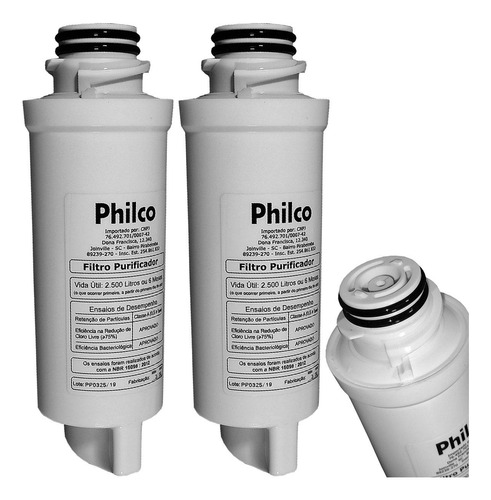 2x Filtro Refil Philco Carvão Ativado Purificador Água Ph20