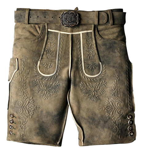 Alpsoak Lederhosen Men - Pantalones De Cuero Tradicionales A