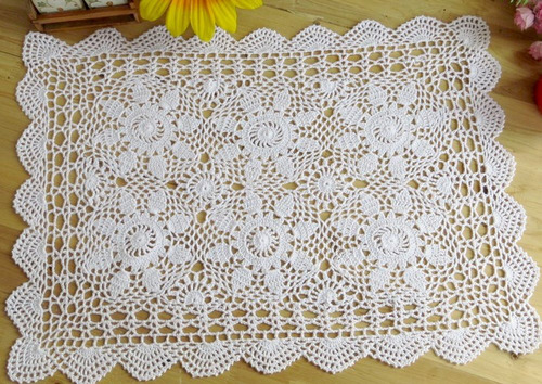 Laivigo Handmade Crochet Encaje Mantel Blondas Doily, Rectan