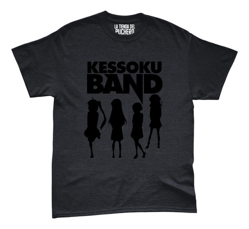 Playera Anime Gris Bocchi The Rock Kessoku Band Letras Negra