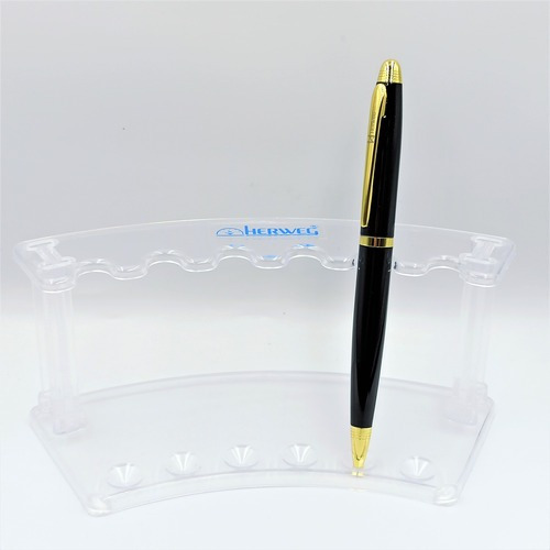 Caneta Esferográfica Cromo Liso Herweg Com Estojo 8431241