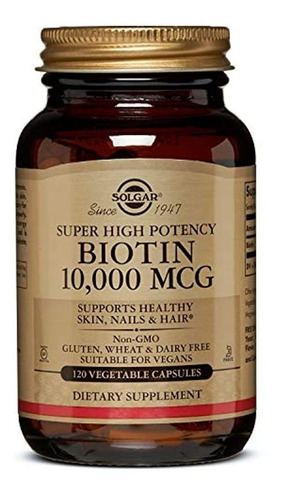 Solgar Biotina 10000 Mcg Cápsulas Vegetable, 033984523920, 1