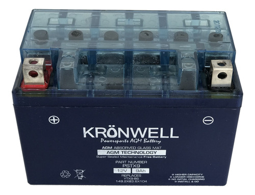 Imagen 4 de 10 de Bateria Kronwell Gel Ktm Duke 200 Ytx9-bs / Yt9a