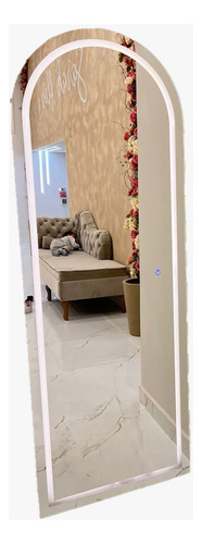 Espelho Led Oval Base Reta Camarim 170 X 70 Touch Screen Moldura Sem Moldura Top Vidros Vertical Ou Horizontal