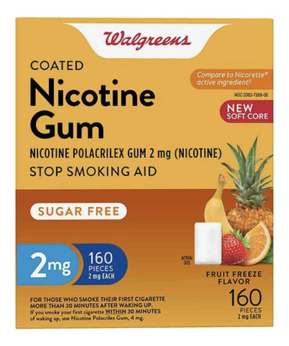 Nicotine Gum Chicles 160 Piezas Sabor A Frutas