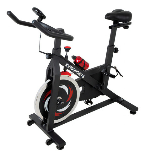 Bicicleta Fija 18 Kg Estática Para Spinning Cardio Fitness Color Negro