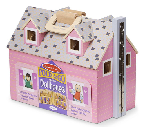 Melissa And Doug 87376 casa se muñecas portatil madera color rosa
