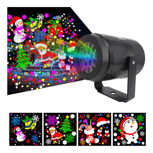 Lámpara De Proyector Led De 16 Figuras Navideñas Hd