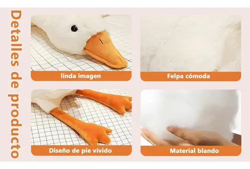 A Peluche De Ganso Grande, Peluche Súper Suave, Blanco, 60