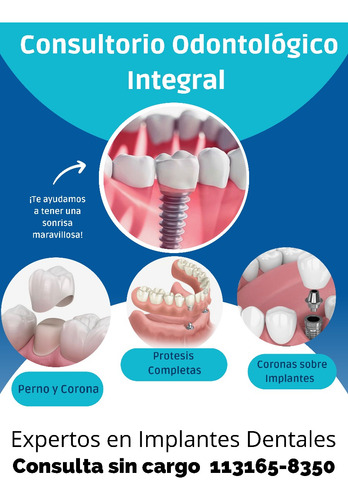 Consultorio Odontológico, Implantes Dentales, Perno Y Corona