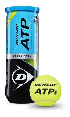 Tubo 3 Pelotas De Tenis Dunlop Atp Extra Duty