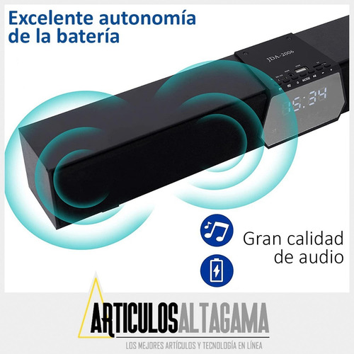 Imagen 4 de 6 de Barra Sonido Parlante Bluetooth Estéreo Portátil Recargable