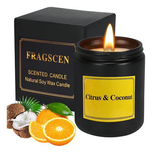 Fragscen Velas Perfumadas De Coco Citrico, Velas Para El Hog