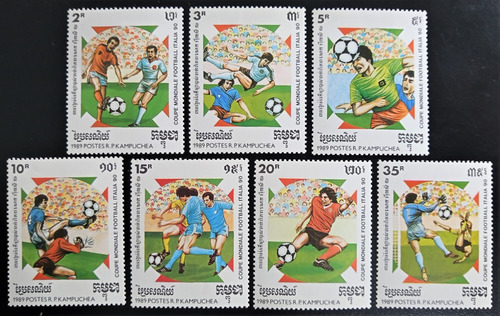 Camboya Deportes, Serie Sc 921-928 Fútbol 1989 Mint L18785
