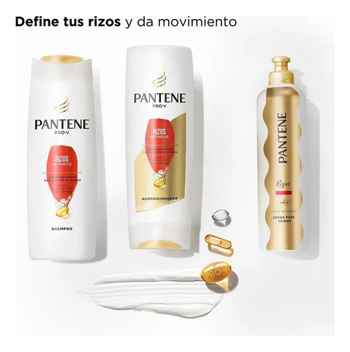Pantene Rizos Definid 400ml Shampoo + Acondicionador + Crema