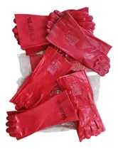 Comprar 18 Pares Guantes  Pvc Rojo Trabajo Industrial Quimico Rojo