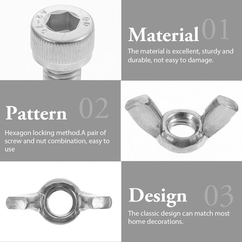 10 Pares De Tornillos De Acero Inoxidable Con Kit De Tuercas