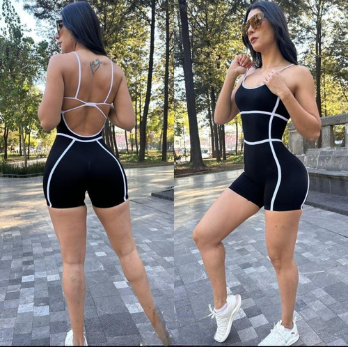 Enterizo Deportivo Push Up Short Jumpsuit Leggin Gym Yoga