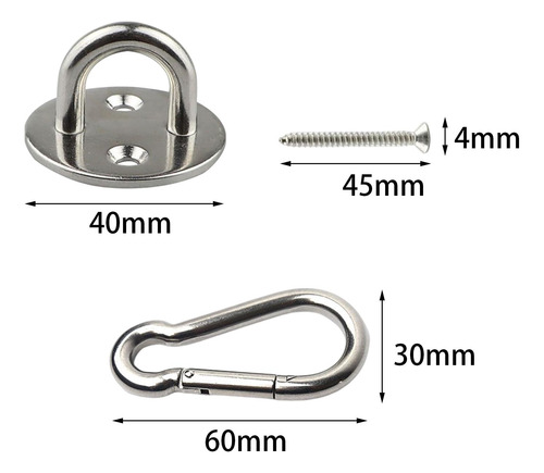 Gancho De Techo Con Placa De Ojo De Almohadilla Con 6cmx3cm