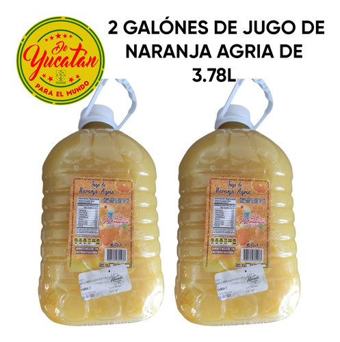 2 Galón Jugo Naranja Agria 3.78l Yucatán-cochinita, Marinado