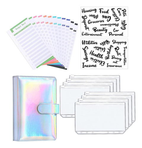 Carpeta Para Cuaderno De 6 Anillas, Bolsillos Transparentes