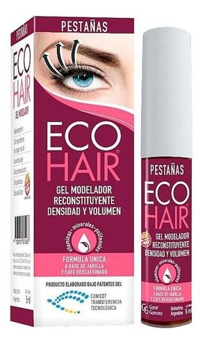 Imagen 1 de 8 de Ecohair Gel Modelador Reconstituyente Pestaña 5ml Eco Hair