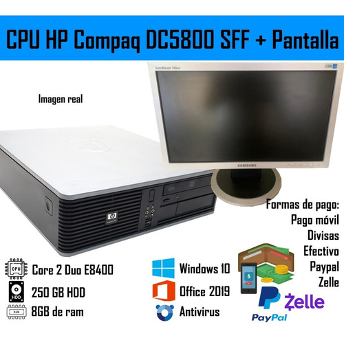 Hp Compaq Dc5800 Sff Core2duo 8gb Ram, 250gb + Pantalla