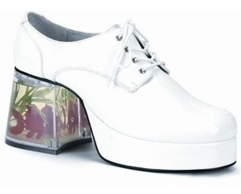 Zapatos Disco Retro Plataforma 70's Blancos Pez Adultos 