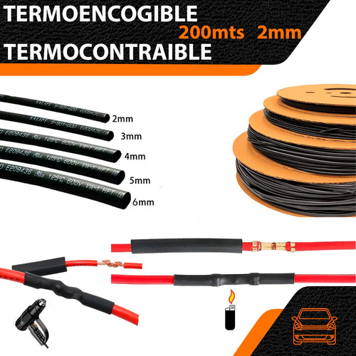 Termoencogible Termocontraible Aislante 2mm Rollo De 200mts