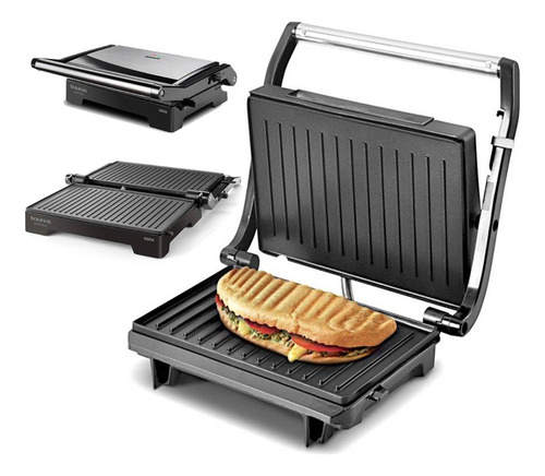 Mini Grill 2 En 1 Taurus Grill + Plancha De Asar 180° 