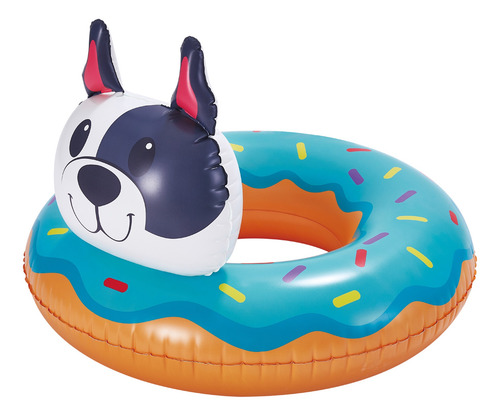 Imagen 1 de 7 de Anillo Inflable Perro Dona Pileta Salvavida Summer Waves