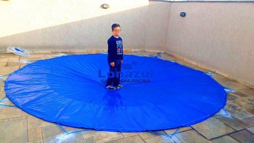 Lona Azul Redonda 7x7 - Pvc 500 Micras - 7 (diâmetro)