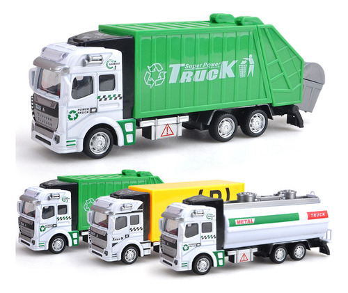 Set Con Modelos De Camiones De Basura 1:50 Saneamie