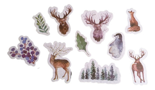 Imagen 3 de 5 de Stickers Bosque Invierno Pack 40 Unidades Ideal Souvenir