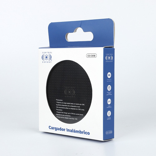 Cargador Inalámbrico 15w 2a Universal Carga Rápida Color Negro
