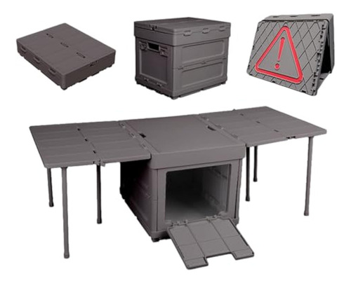 Foldable Camping Table Storage Camping Box, Multifunctional